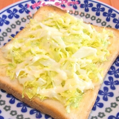 普通のキャベツで作りました。野菜のトーストって好きです♪
おいしかったです。ごちそうさまでした。